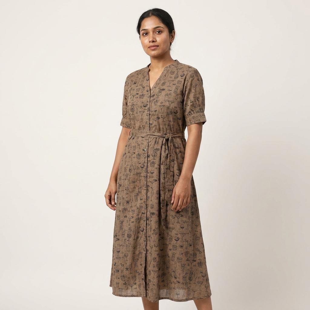 Taupe Rayon Kurti