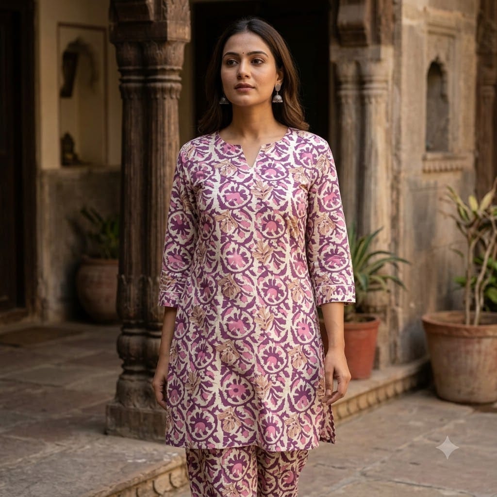 Pink Cotton Co-ord Set | 11343