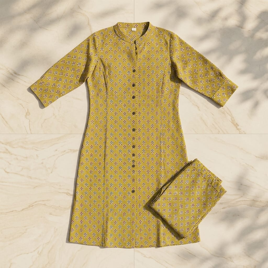 Mustard Cotton Co-ord Set