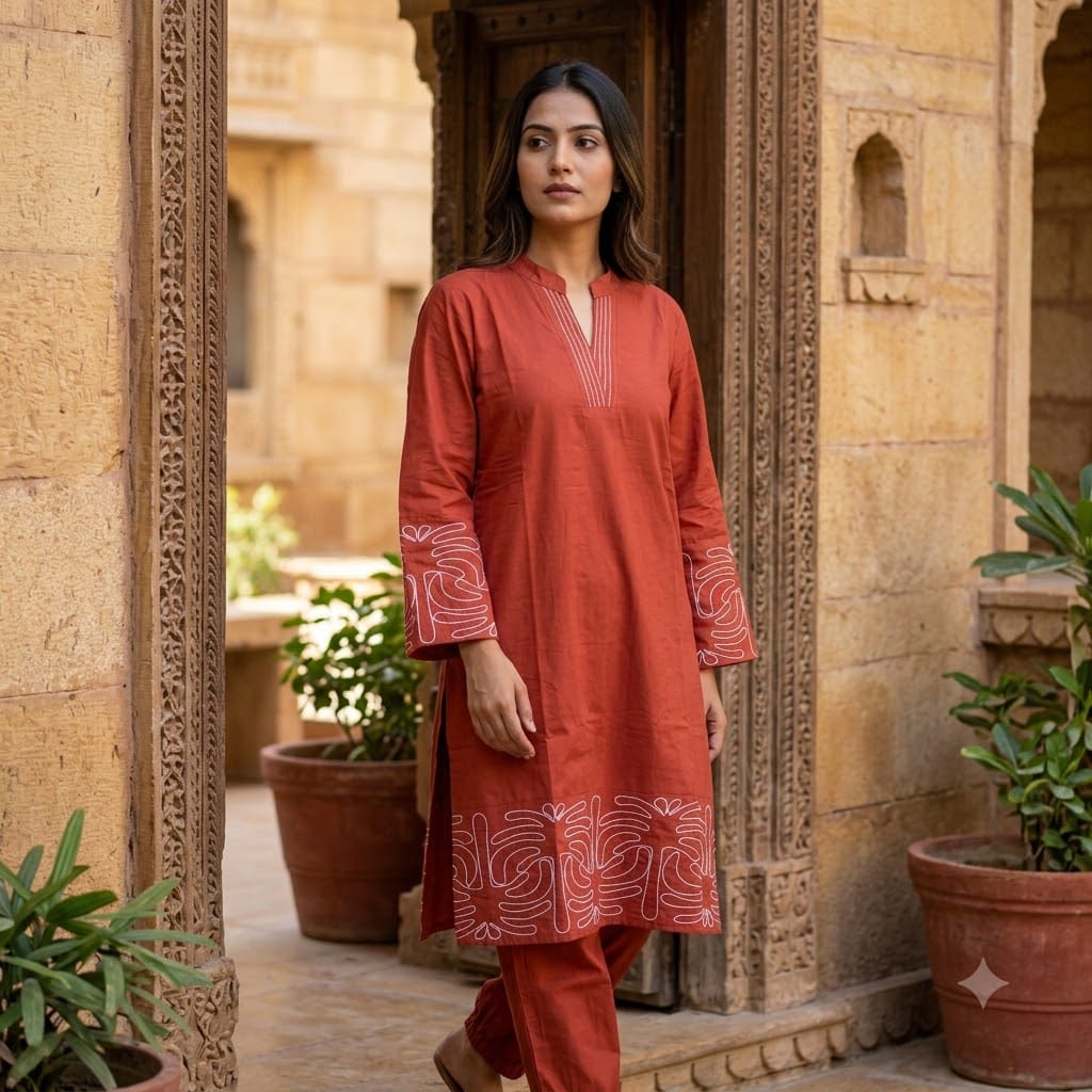 Orange Cotton Co-ord Set | 11374