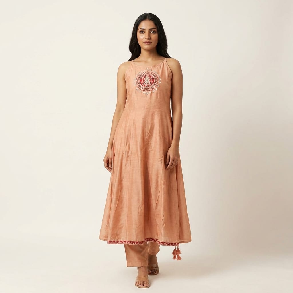 Peach Cotton Silk Salwar | 11280