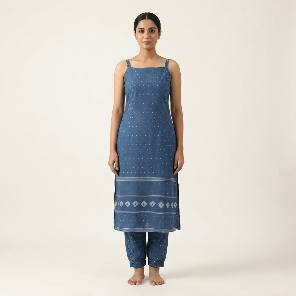 Blue Cotton Co-ord Set