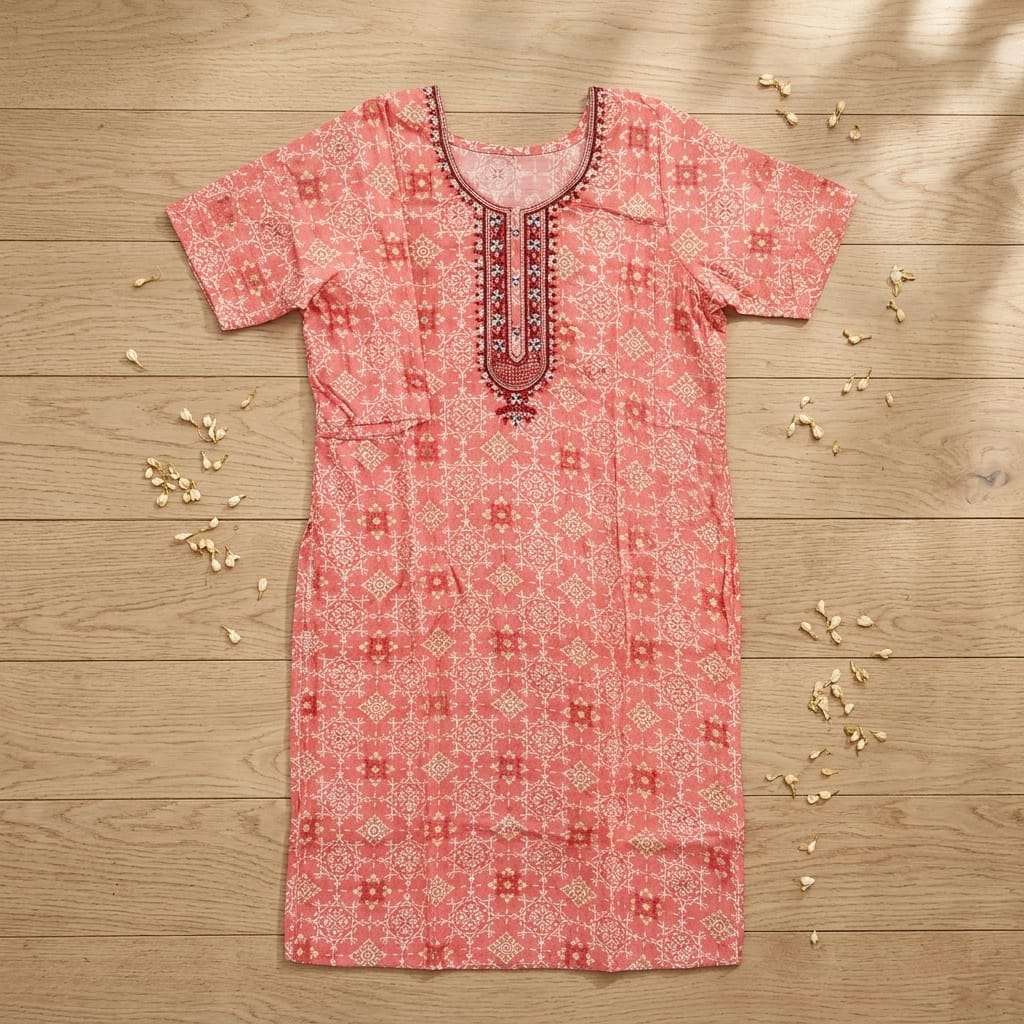 Peach Rayon Kurti