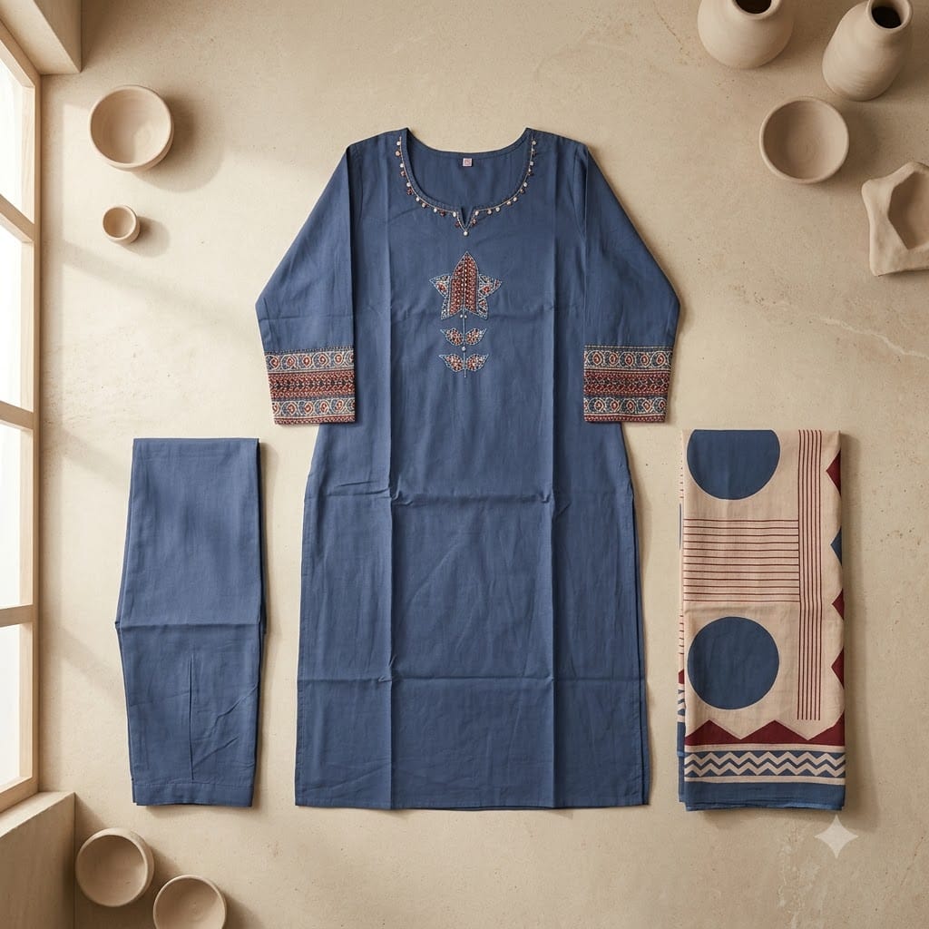 Blue Cotton Salwar | 11373