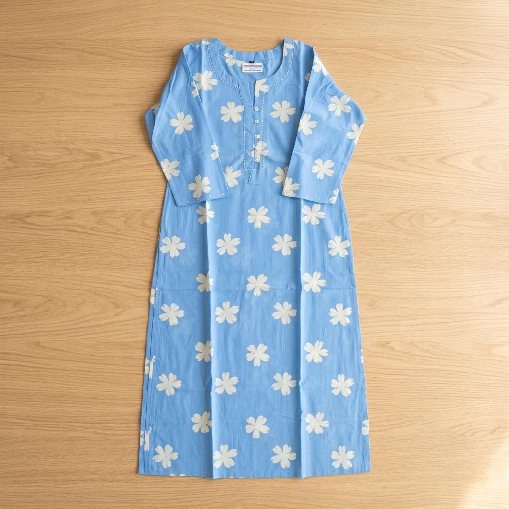 Blue Cotton Kurti