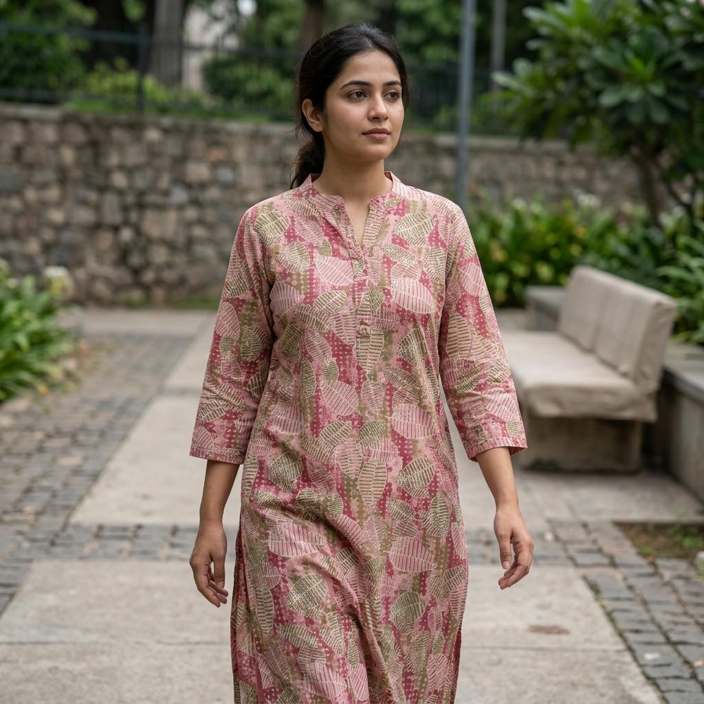 Onion Cotton Silk Kurti