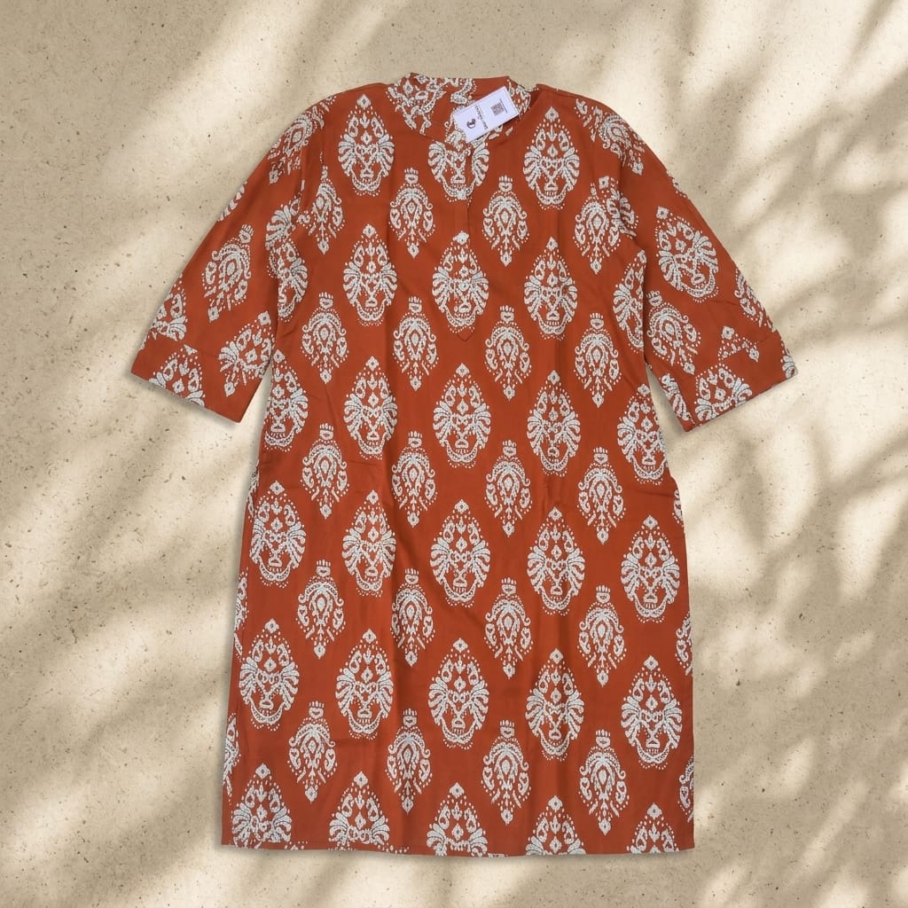 Orange Rayon Kurti