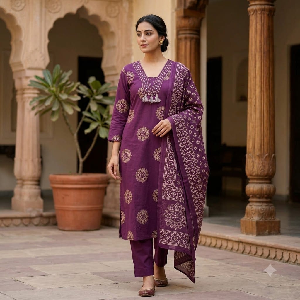 Purple Cotton Salwar | 11419