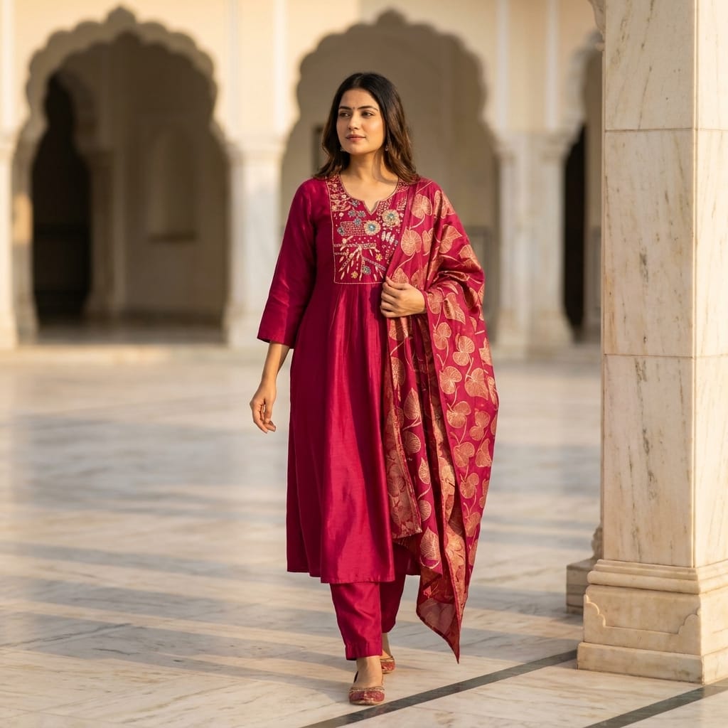 Pink Cotton Silk Salwar | 11297