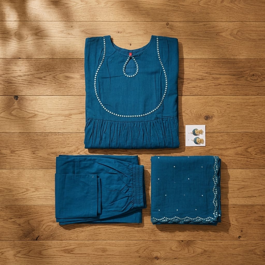Blue Cotton Salwar