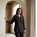 Black Cotton Silk Co-ord Set
