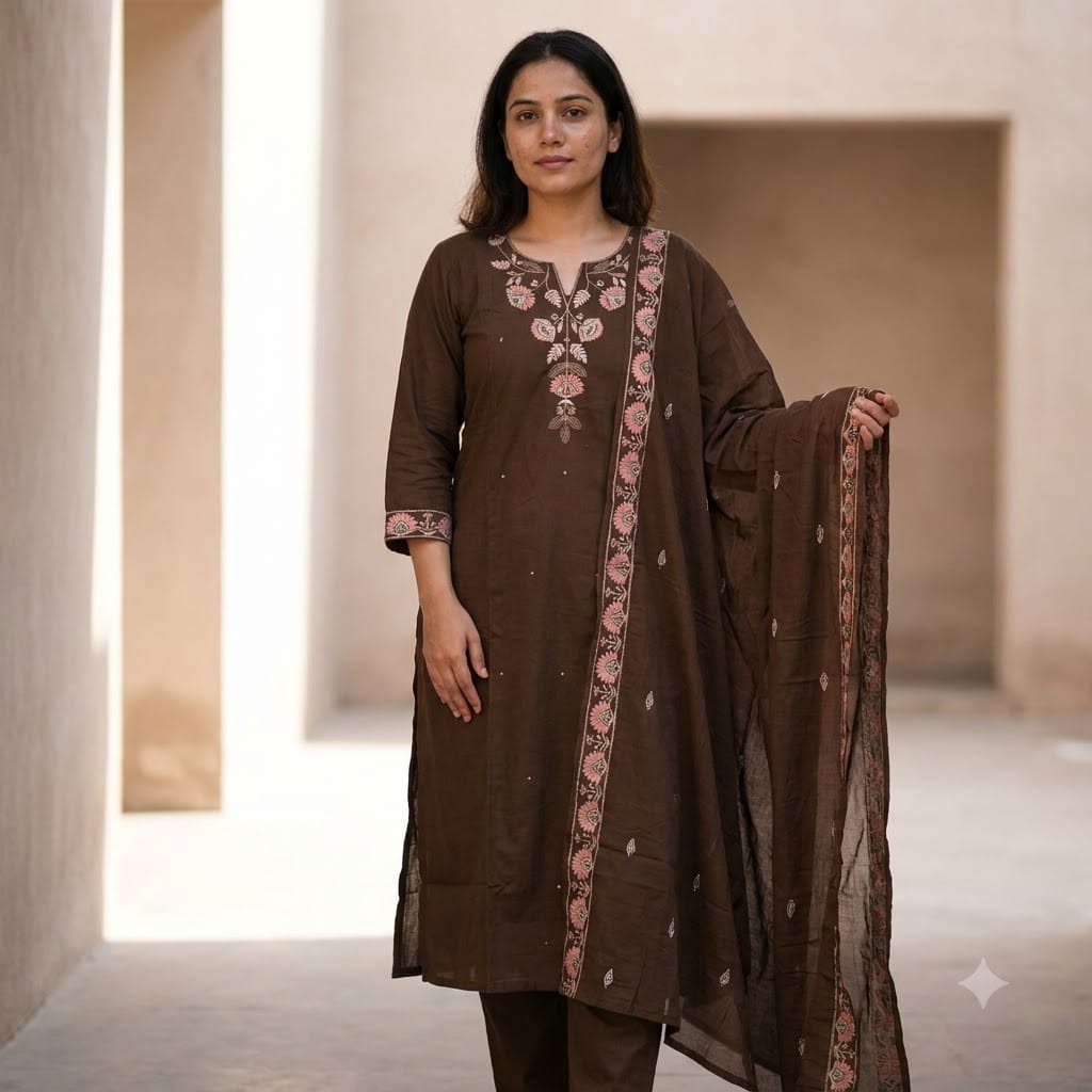 Brown Cotton Salwar | 11435