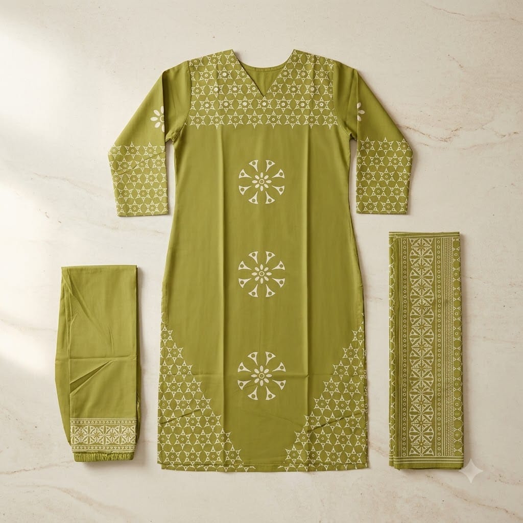 Parrot Green Cotton Salwar | 11345