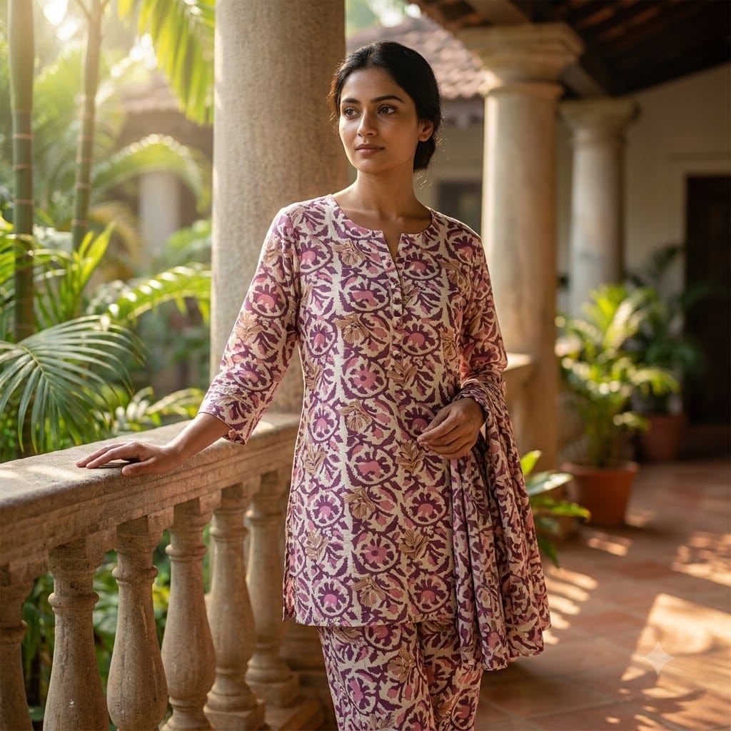 Pink Cotton Co-ord Set | 11343