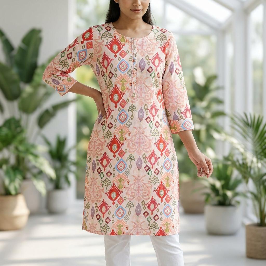 Orange Rayon Kurti