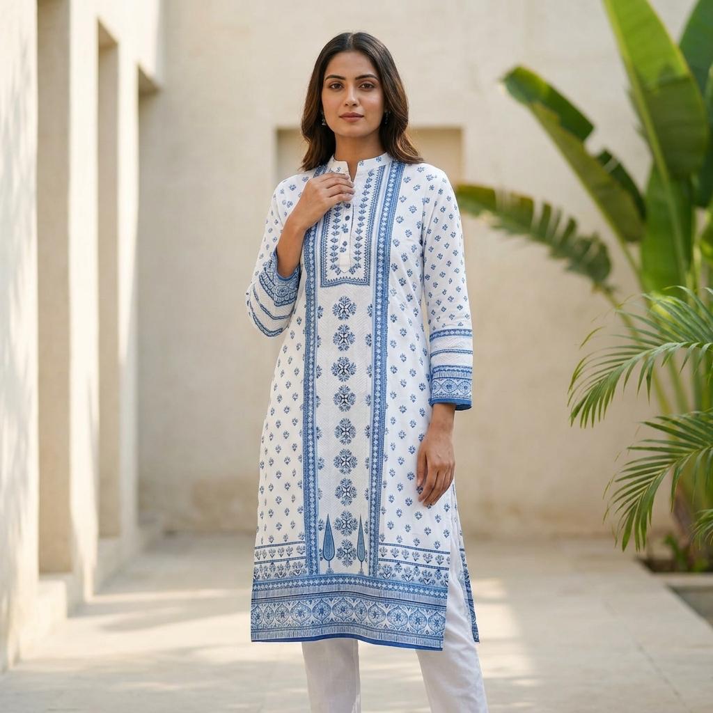 White Rayon Kurti