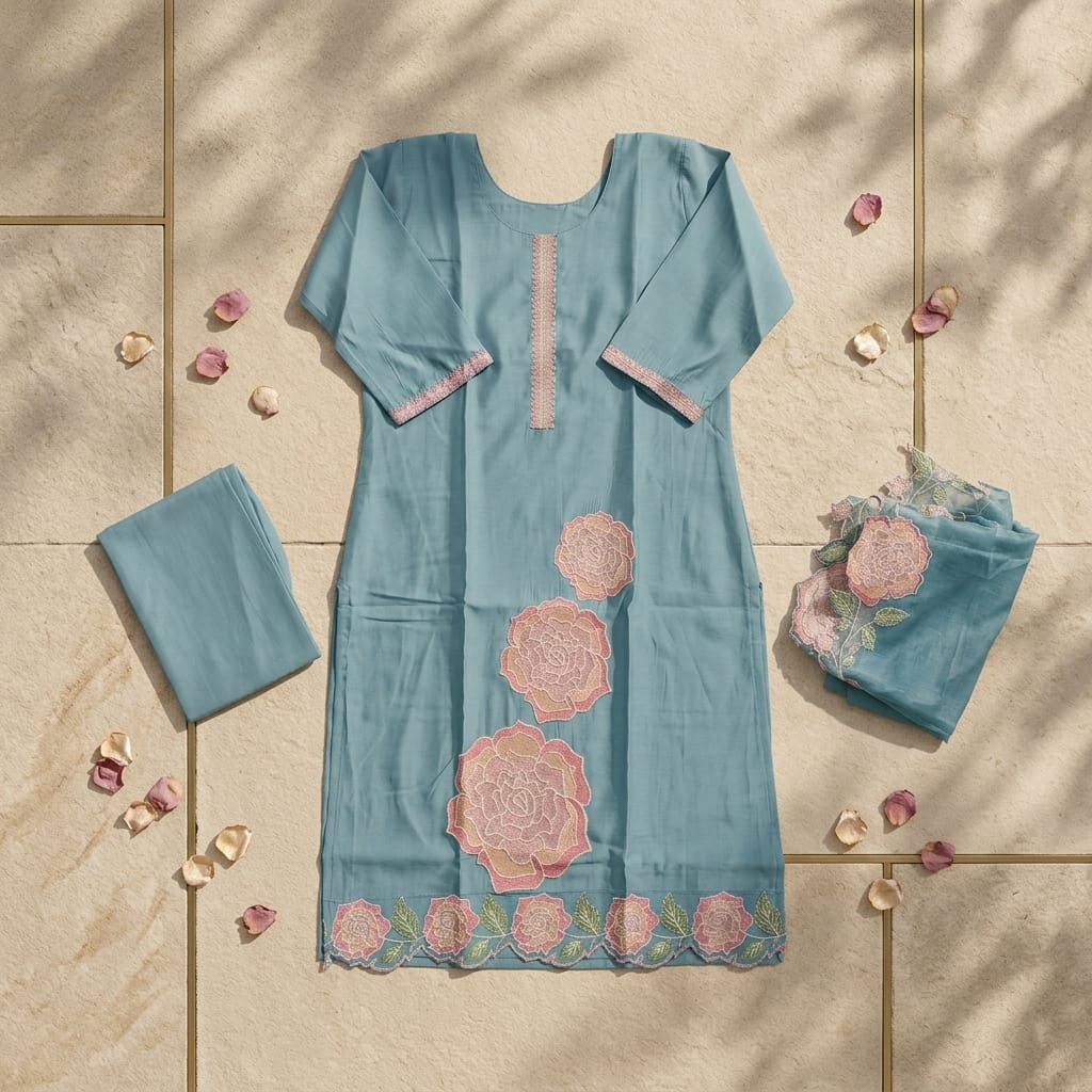 Blue Cotton Silk Salwar | 11251