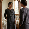 Dark Grey Cotton Silk Kurti