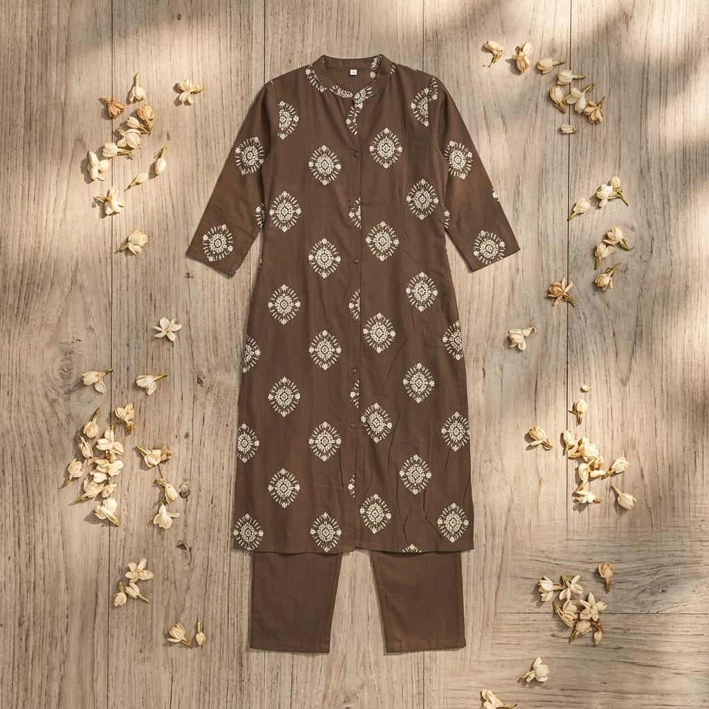 Brown Rayon Co-ord Set