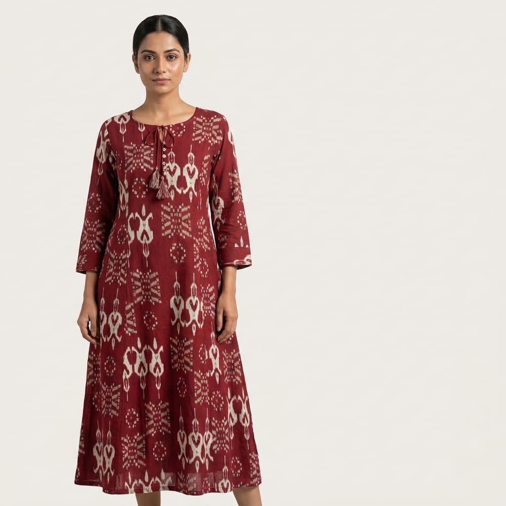 Maroon Cotton Kurti