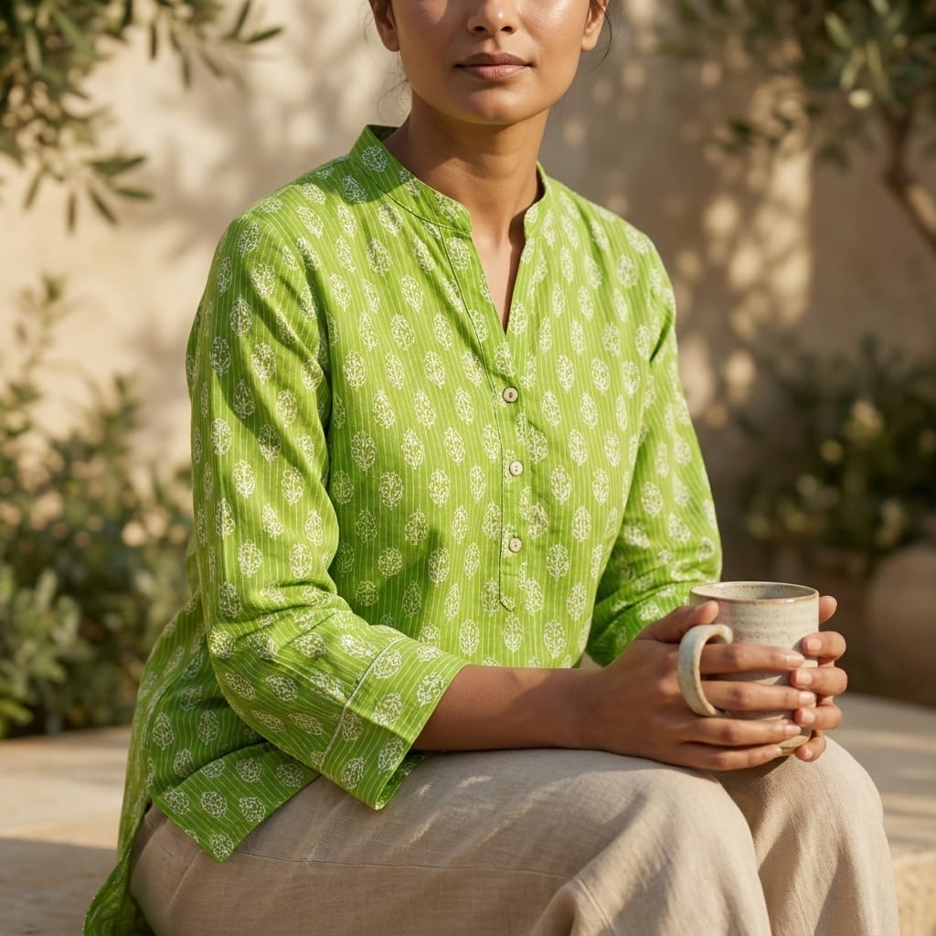 Green Cotton Kurti