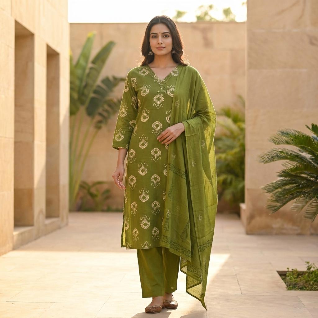 Green Cotton Salwar