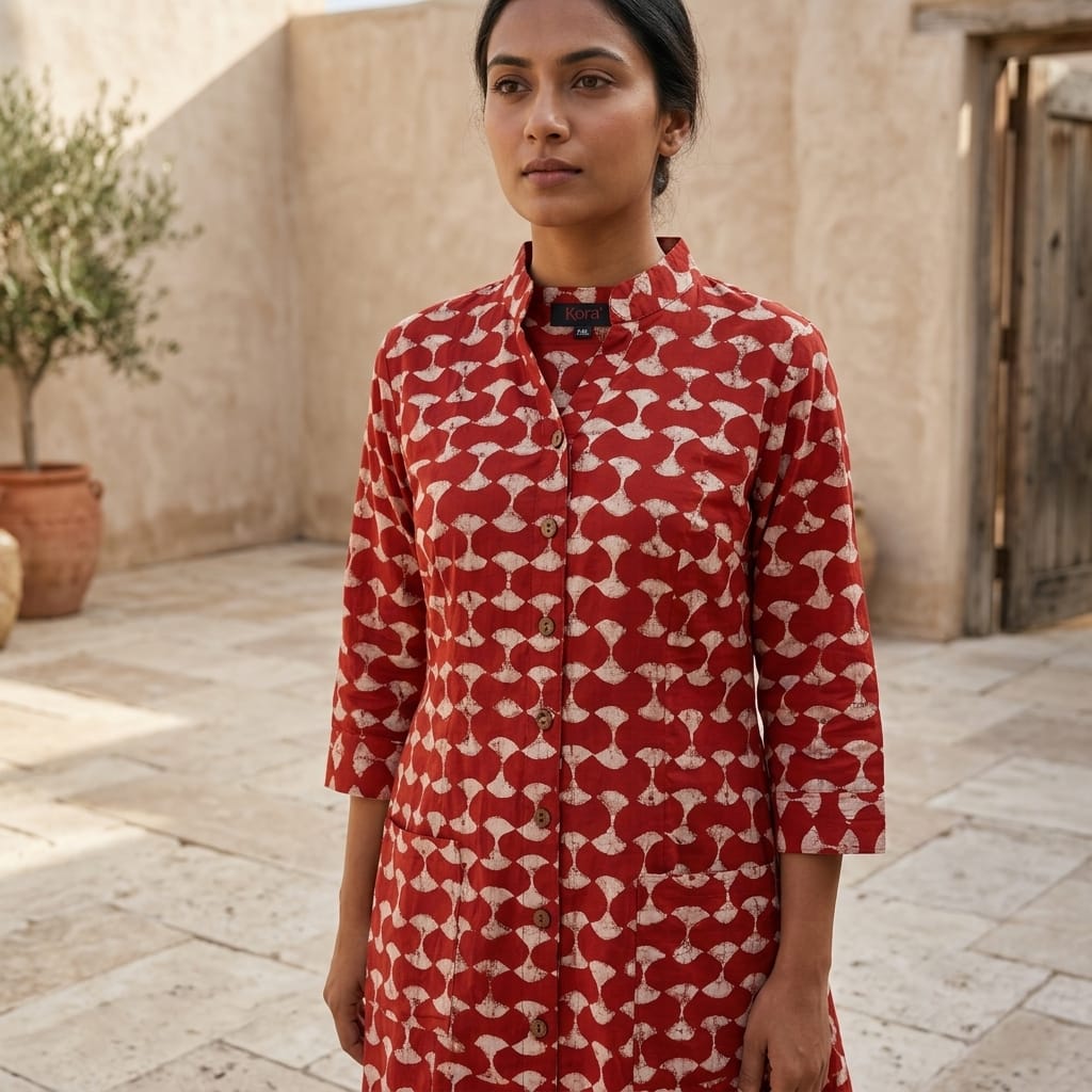 Orange Cotton Kurti