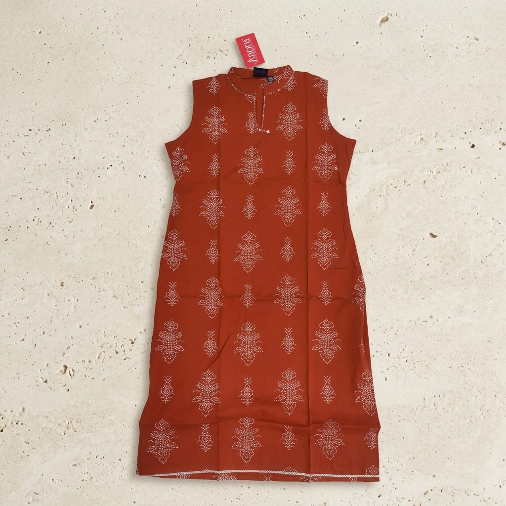 Orange Cotton Kurti