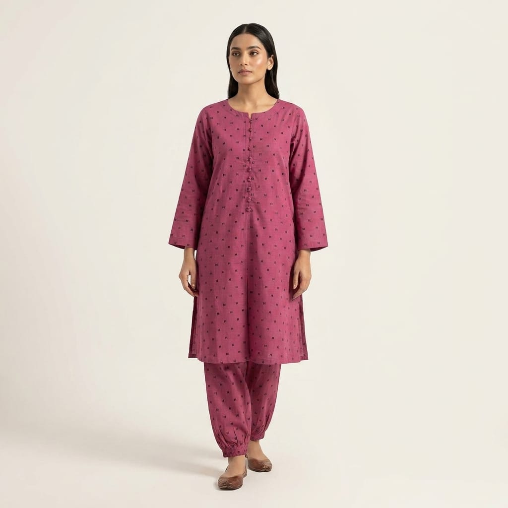 Plum Cotton Silk Co-ord Set