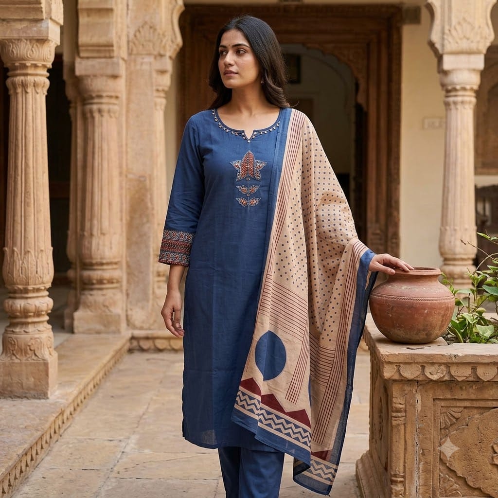 Blue Cotton Salwar | 11373