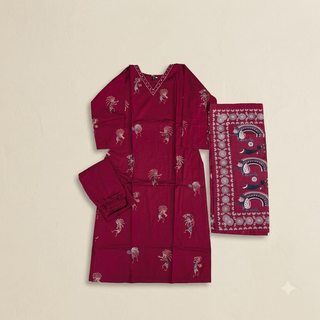 Red Cotton Salwar | 11431