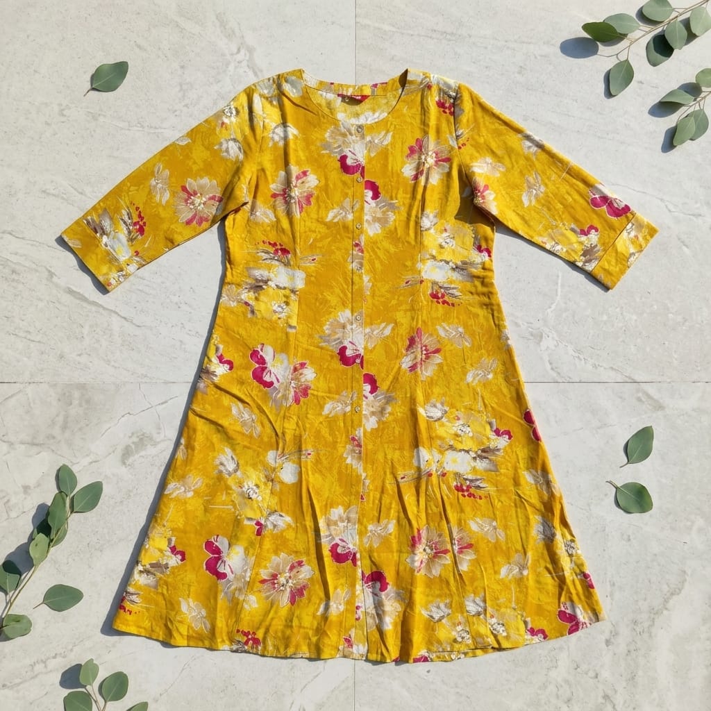 Yellow Rayon Anarkali