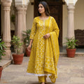 Yellow Cotton Anarkali Salwar | 11265