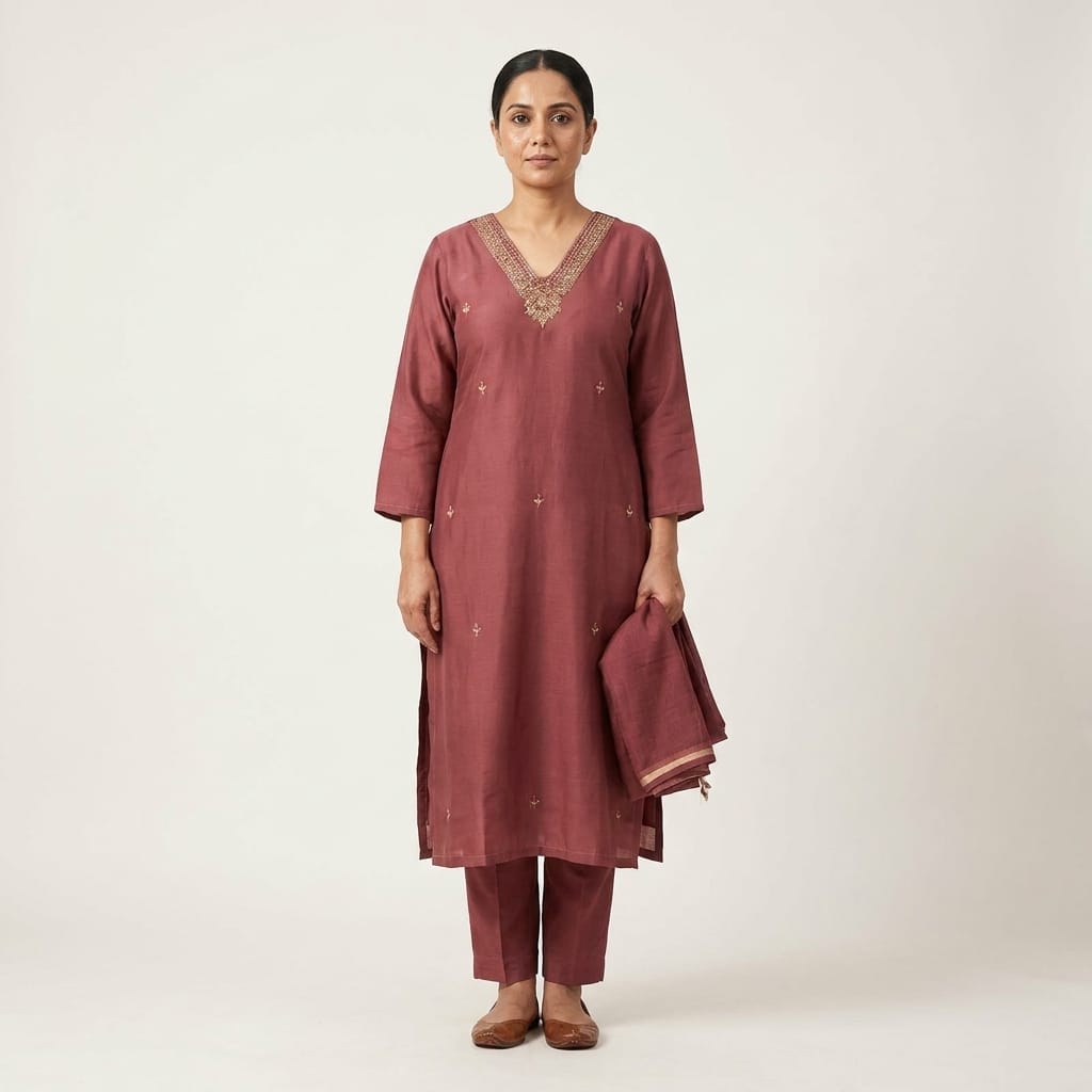 Peach Chanderi Silk Salwar | 11234