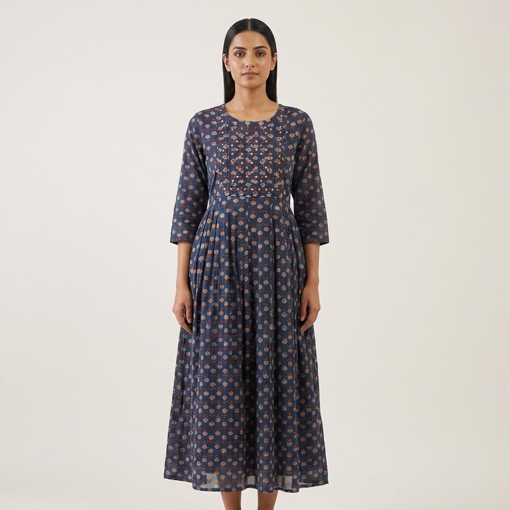 Blue Cotton Kurti