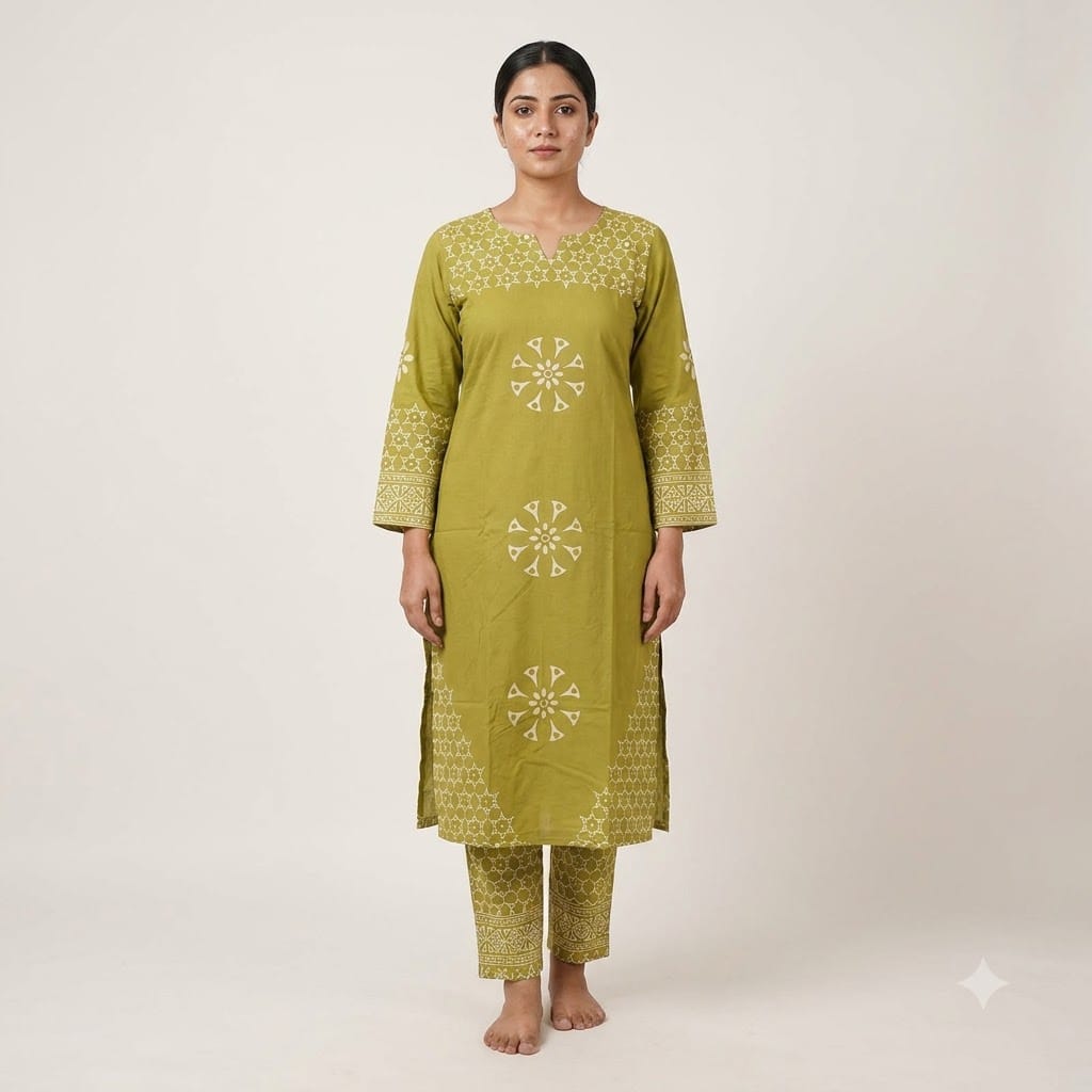 Parrot Green Cotton Salwar | 11345