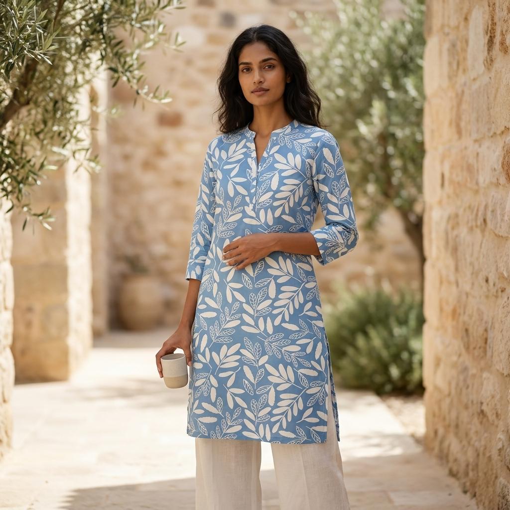 Blue Rayon Kurti