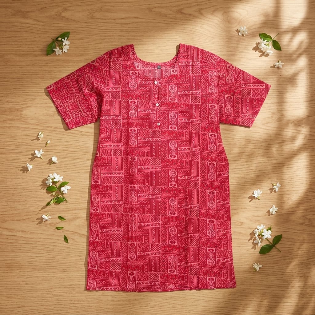 Red Rayon Kurti