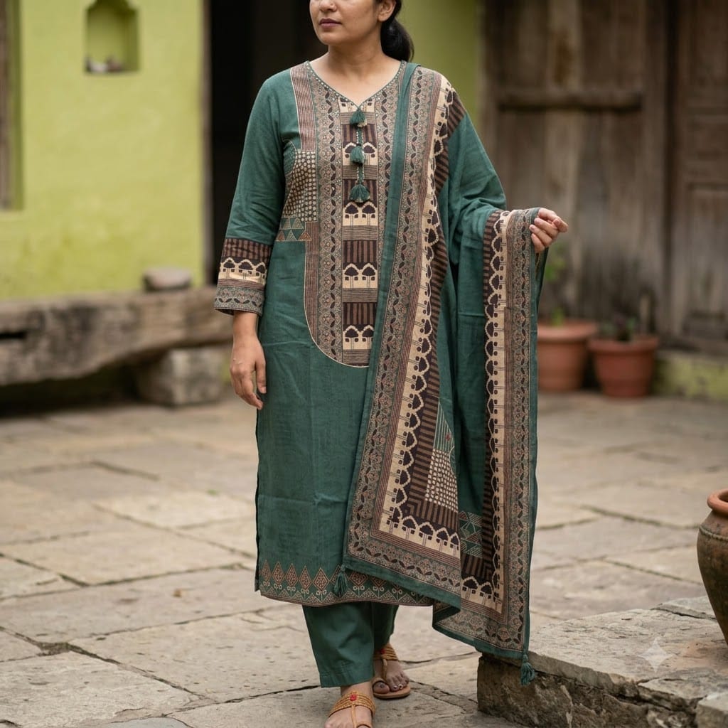 Green Cotton Salwar | 11375