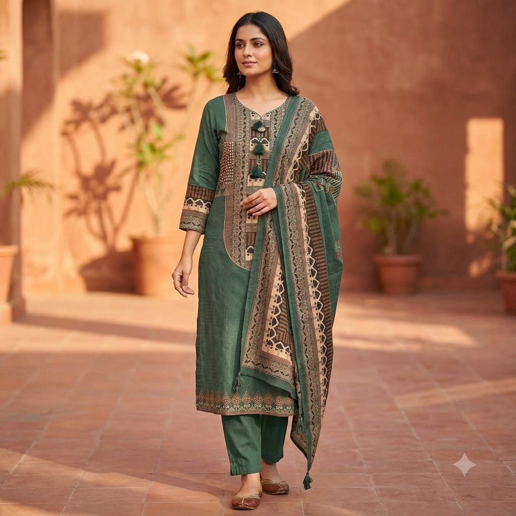 Green Cotton Salwar | 11375