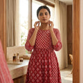 Red Cotton Silk Kurti