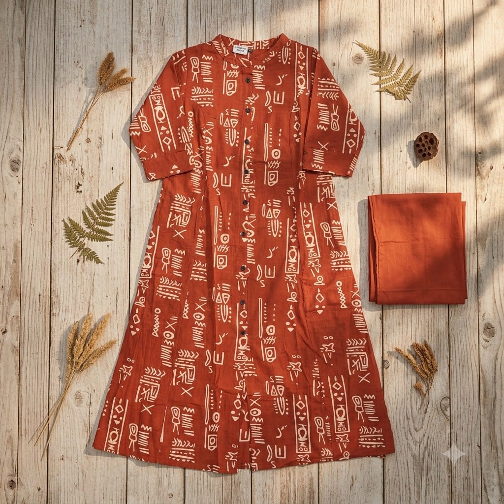 Rust Orange Cotton Co-ord Set | 11361