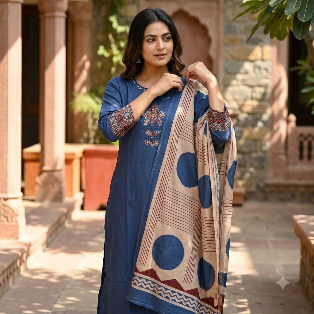 Blue Cotton Salwar | 11373