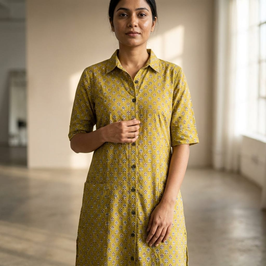 Mustard Cotton Co-ord Set