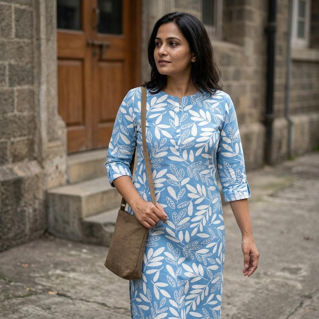 Blue Rayon Kurti