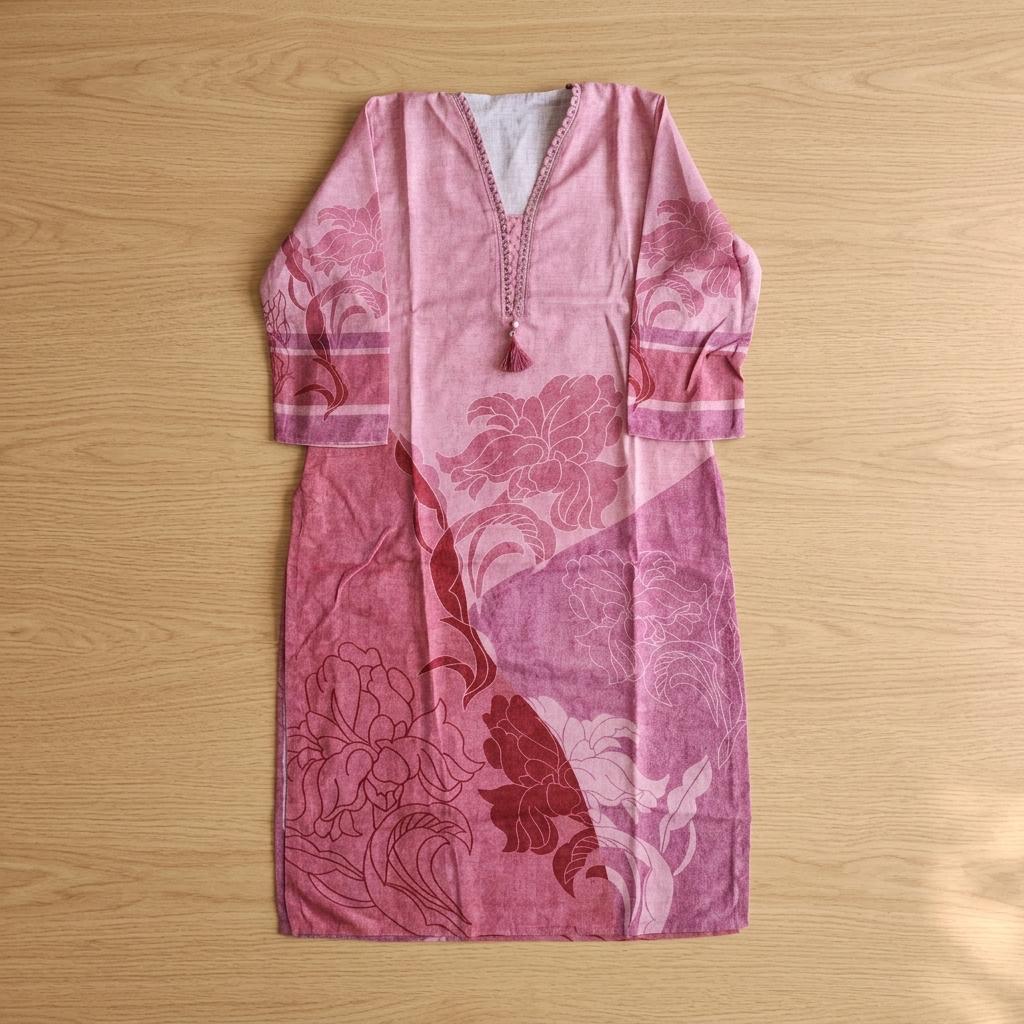 Pink Linen Kurti