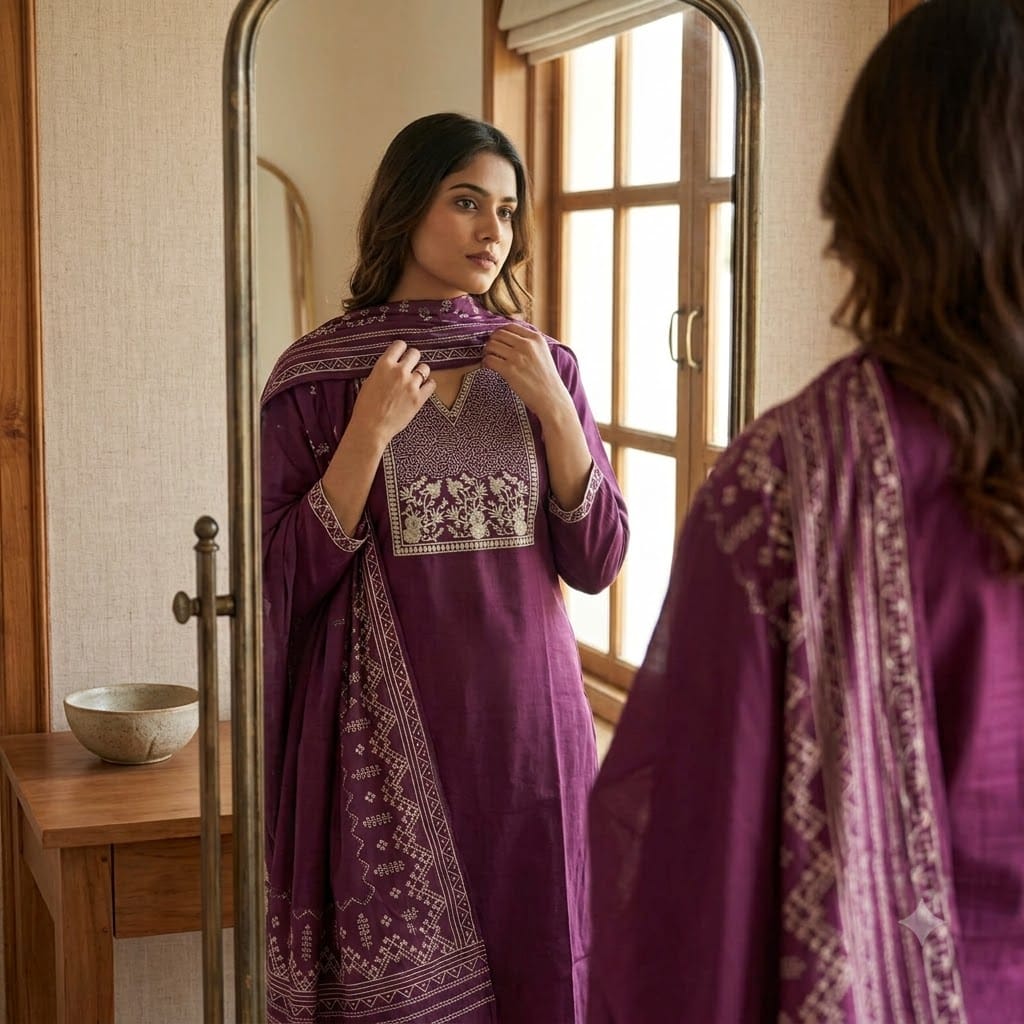 Megenta Cotton Salwar | 11351