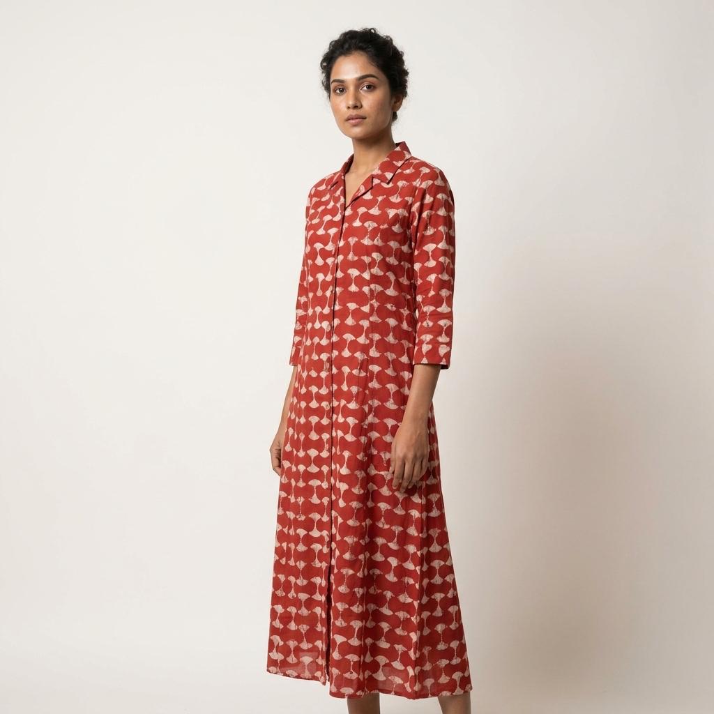 Red Cotton Kurti
