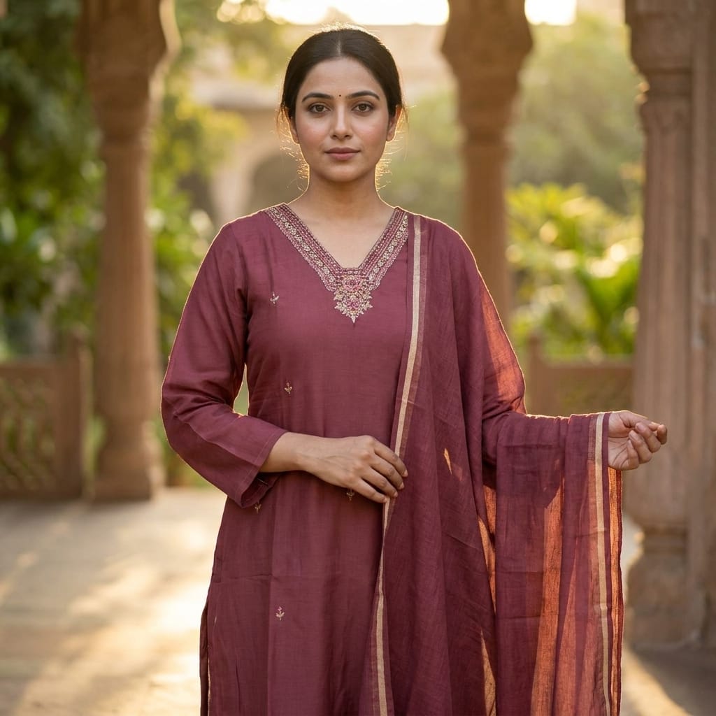 Peach Chanderi Silk Salwar | 11234
