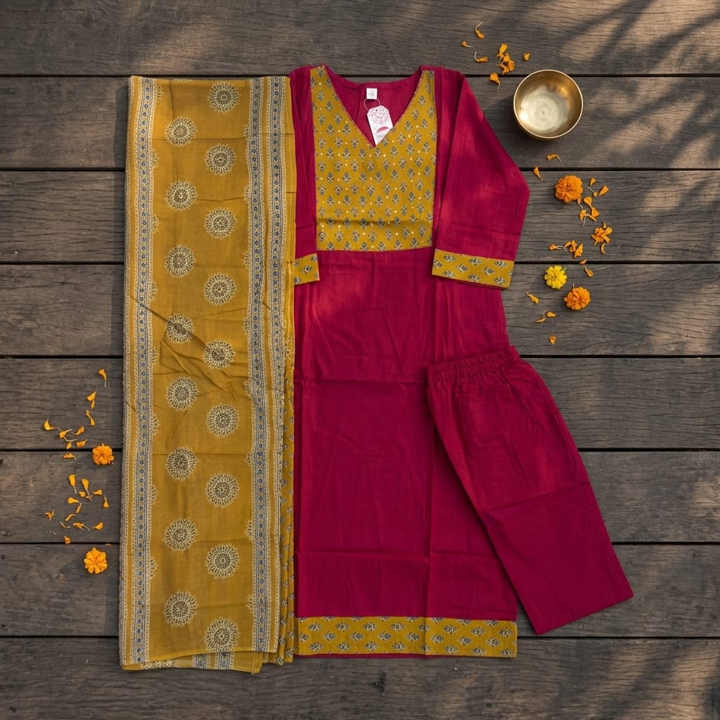 Red Cotton Salwar